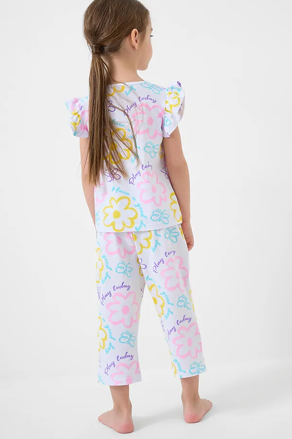 Пижама трикотажная для девочек PLAYTODAY, разноцветный - фото 2