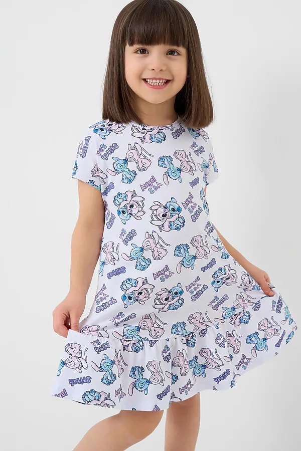 Сорочка ночная трикотажная для девочек PLAYTODAY, белый,светло-розовый,голубой - фото 2