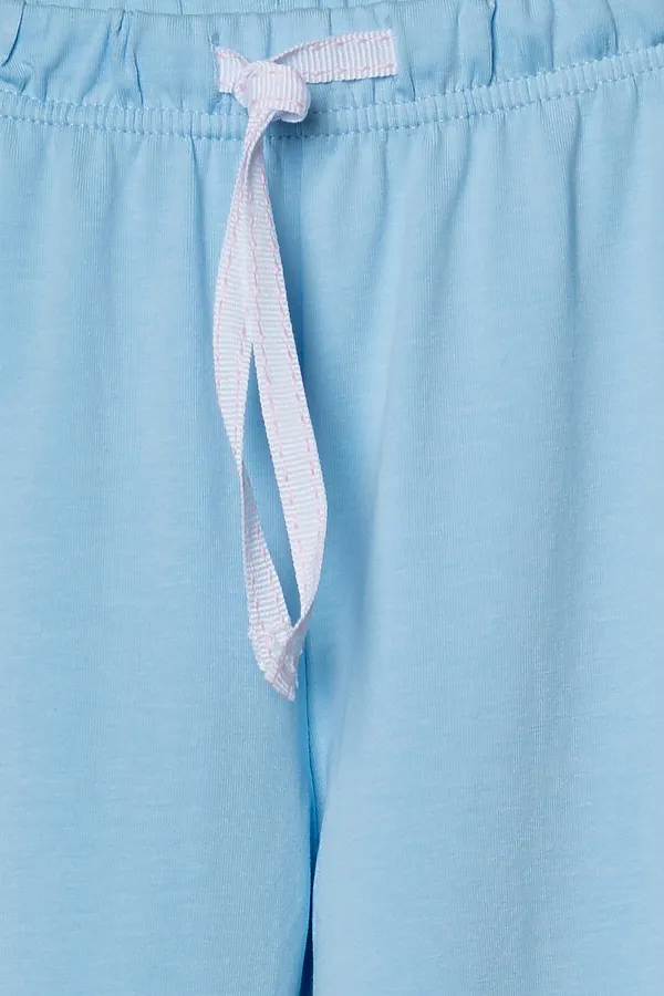 Комплект трикотажный для девочек: фуфайка (футболка), брюки PLAYTODAY, белый,голубой,светло-розовый - фото 2