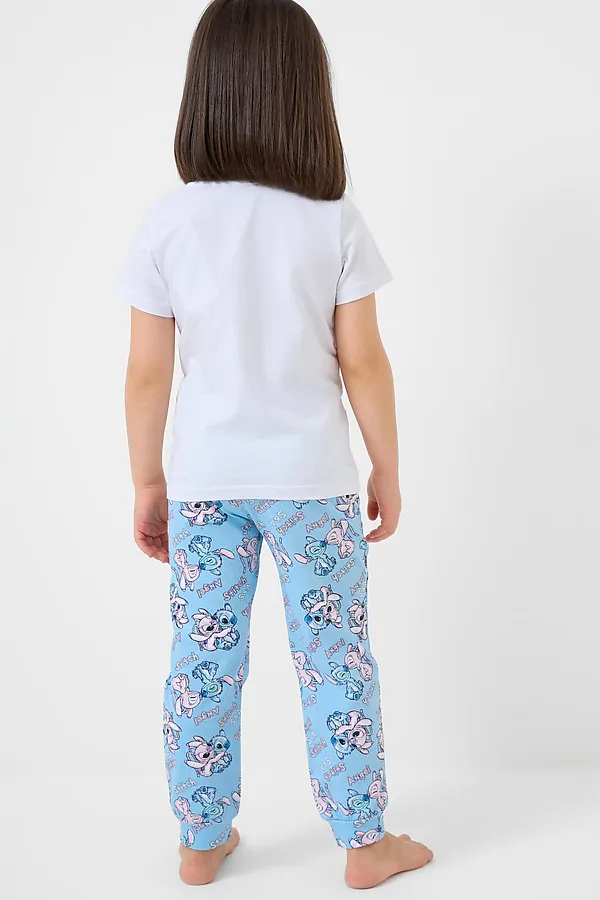 Комплект трикотажный для девочек: фуфайка (футболка), брюки PLAYTODAY, белый,голубой,светло-розовый - фото 2