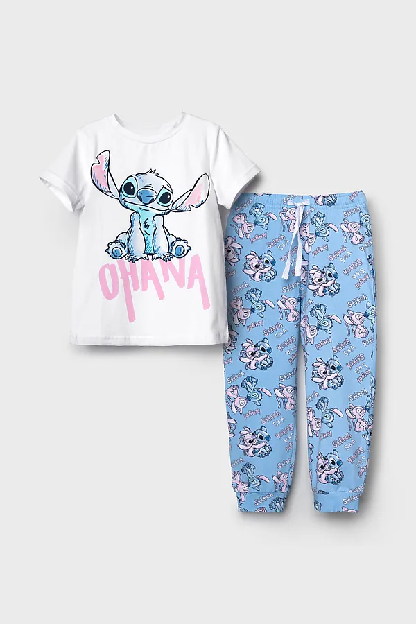 Комплект трикотажный для девочек: фуфайка (футболка), брюки PLAYTODAY, белый,голубой,светло-розовый - фото 2