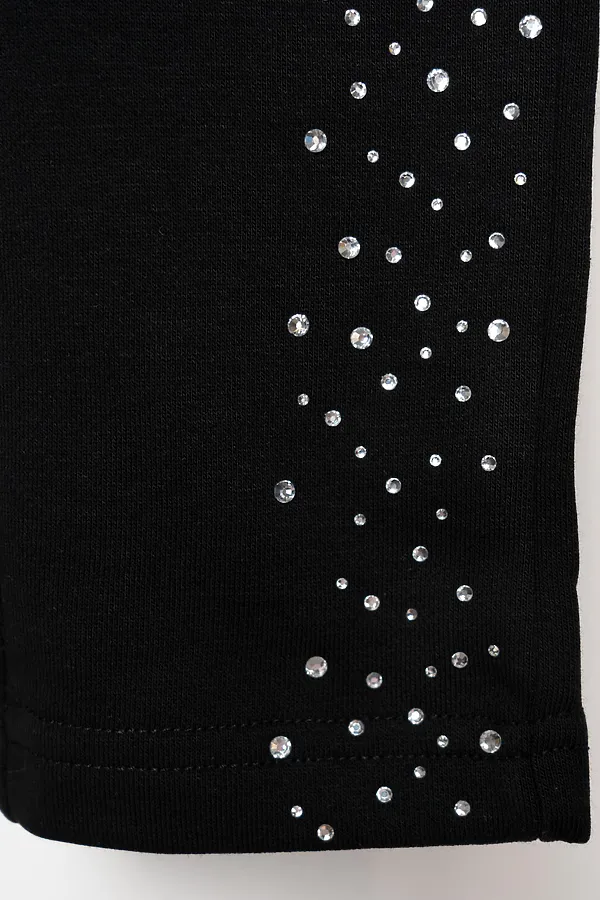 Брюки трикотажные для девочек PLAYTODAY, черный - фото 2