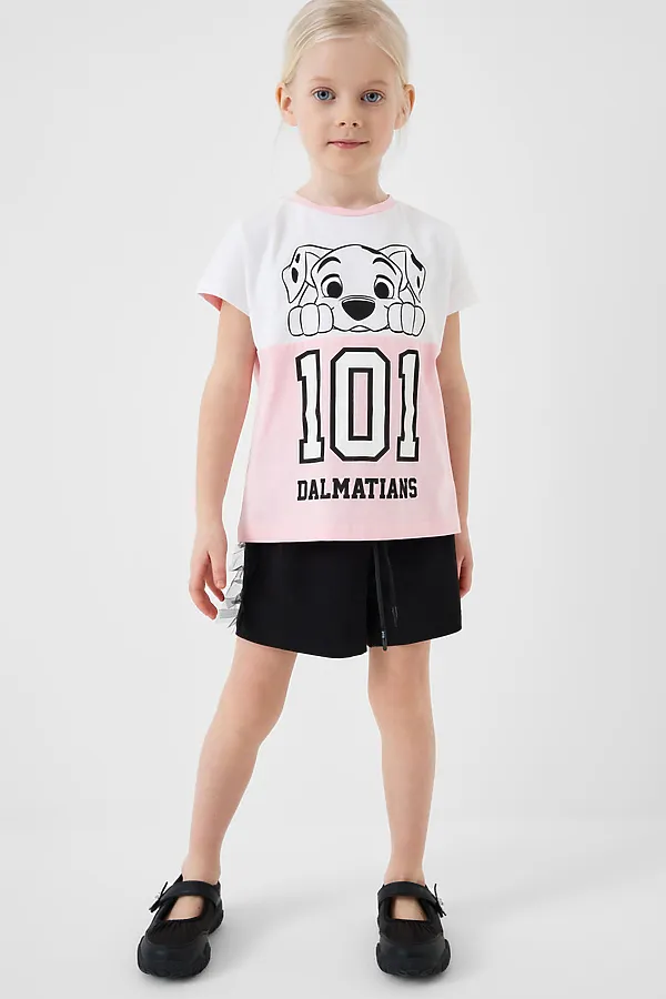 Фуфайка трикотажная для девочек (футболка) PLAYTODAY, белый,светло-розовый - фото 2