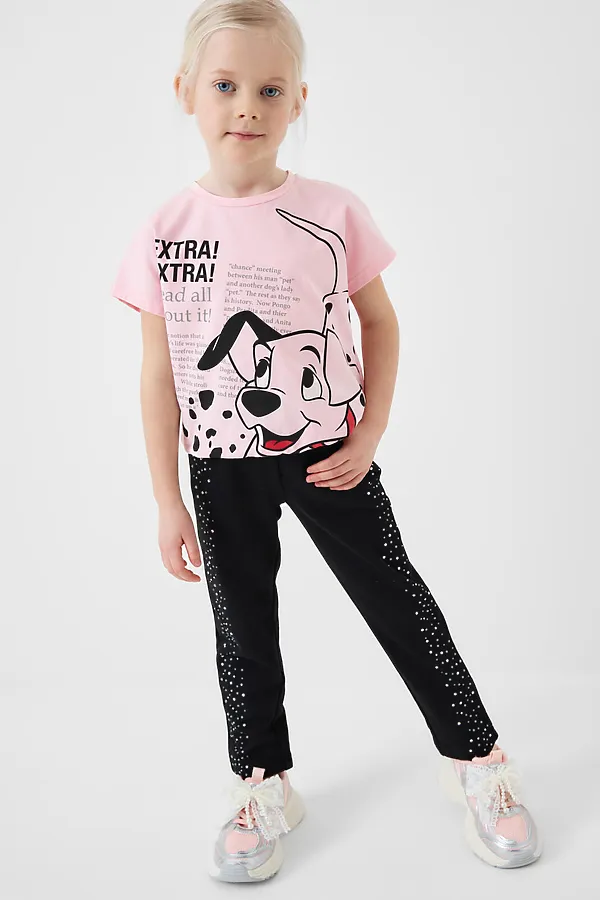 Фуфайка трикотажная для девочек (футболка) PLAYTODAY, светло-розовый - фото 2