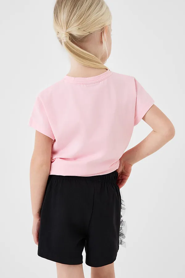 Шорты трикотажные для девочек, 2 шт в комплекте PLAYTODAY, черный,светло-розовый - фото 2