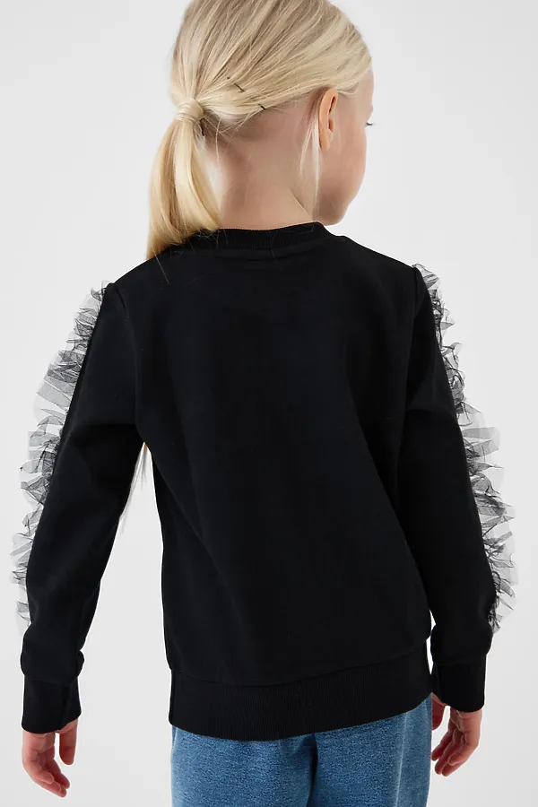 Толстовка трикотажная для девочек PLAYTODAY, черный - фото 2