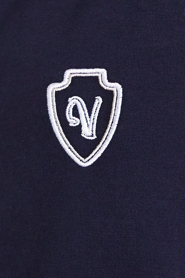 Худи на молнии из петельчатого футера двухнитки с эластаном без начеса VILATTE, т.синий - фото 2