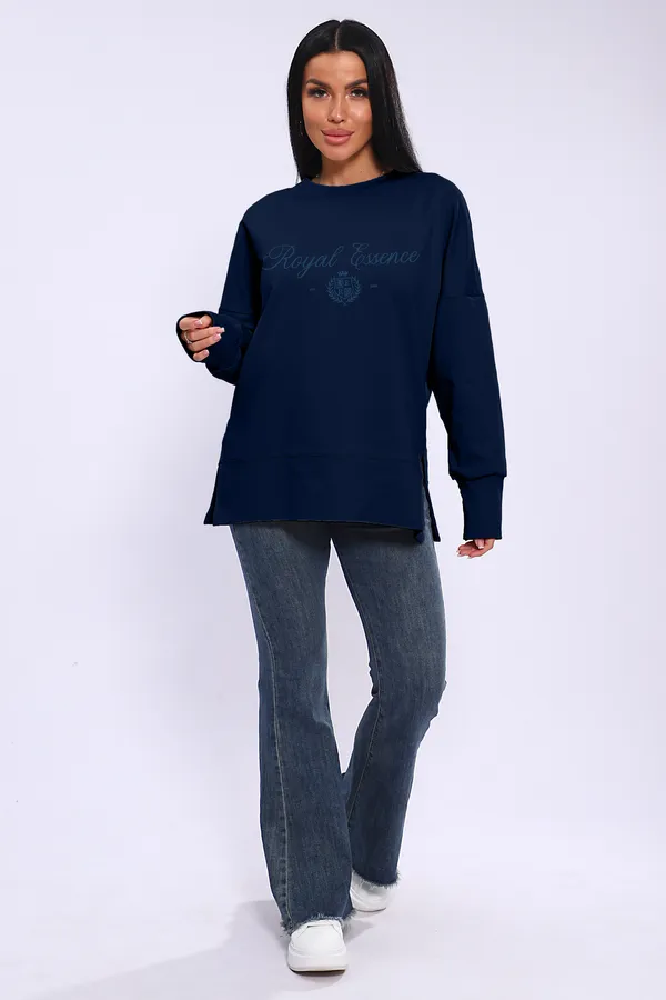 Лонгслив ЛЖ-013 НАТАЛИ, темно-синий - фото 2