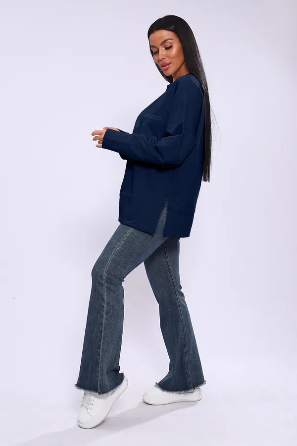 Лонгслив ЛЖ-013 НАТАЛИ, темно-синий - фото 2