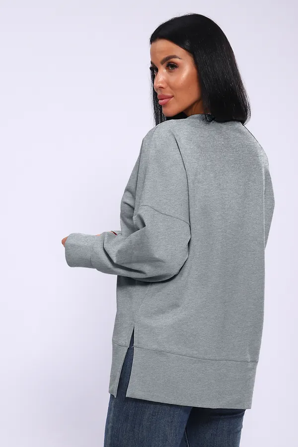 Лонгслив ЛЖ-013 НАТАЛИ, серый меланж - фото 2