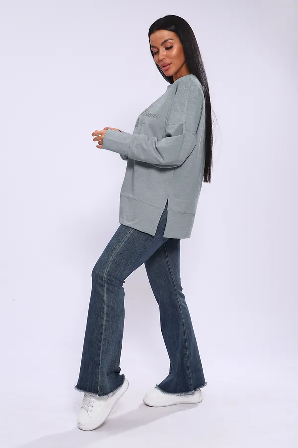 Лонгслив ЛЖ-013 НАТАЛИ, серый меланж - фото 2