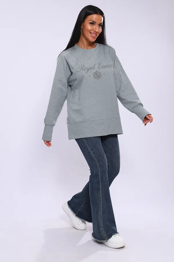 Лонгслив ЛЖ-013 НАТАЛИ, серый меланж - фото 2