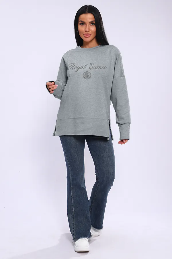 Лонгслив ЛЖ-013 НАТАЛИ, серый меланж - фото 2