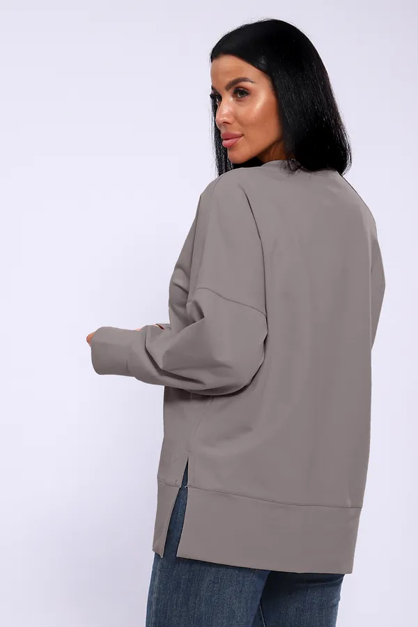Лонгслив ЛЖ-013 НАТАЛИ, серо-бежевый - фото 2