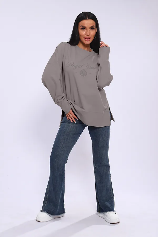 Лонгслив ЛЖ-013 НАТАЛИ, серо-бежевый - фото 2