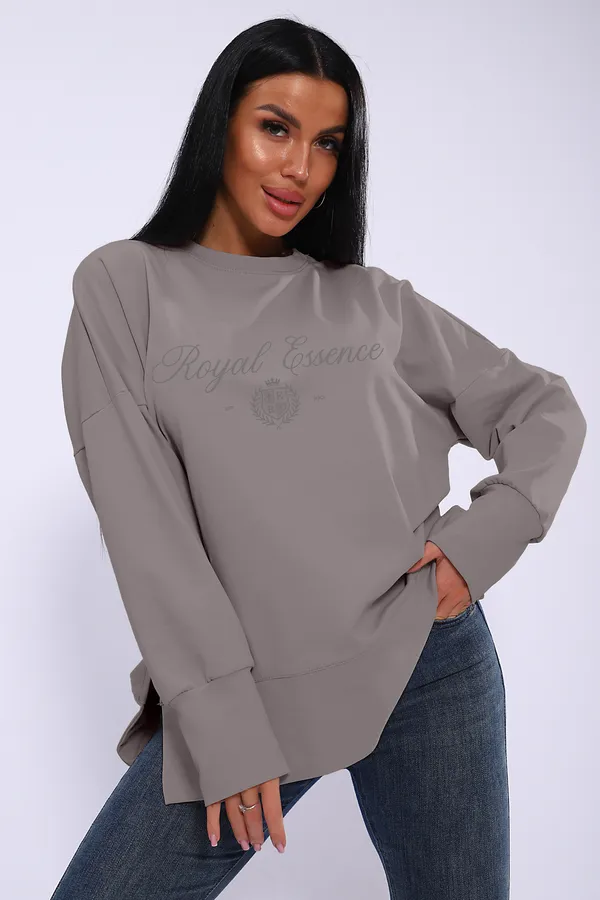 Лонгслив ЛЖ-013 НАТАЛИ, серо-бежевый - фото 2