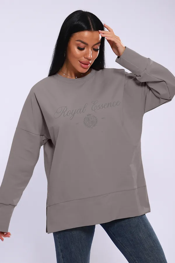 Лонгслив ЛЖ-013 НАТАЛИ, серо-бежевый - фото 2