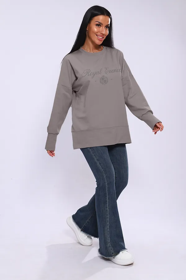 Лонгслив ЛЖ-013 НАТАЛИ, серо-бежевый - фото 2