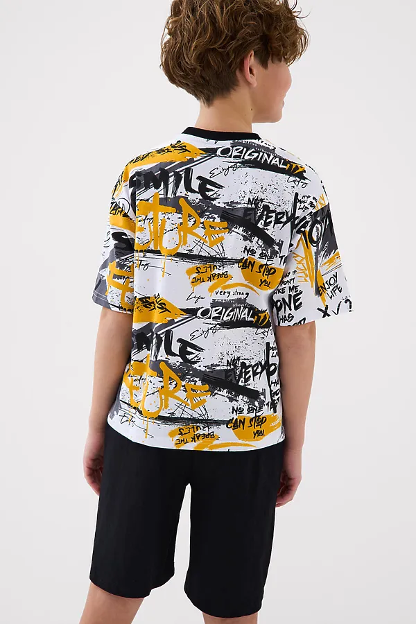 Комплект трикотажный для мальчиков: фуфайка (футболка), шорты PLAYTODAY, разноцветный - фото 2