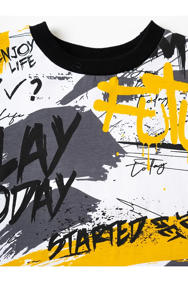 Комплект трикотажный для мальчиков: фуфайка (футболка), шорты PLAYTODAY, разноцветный - фото 2