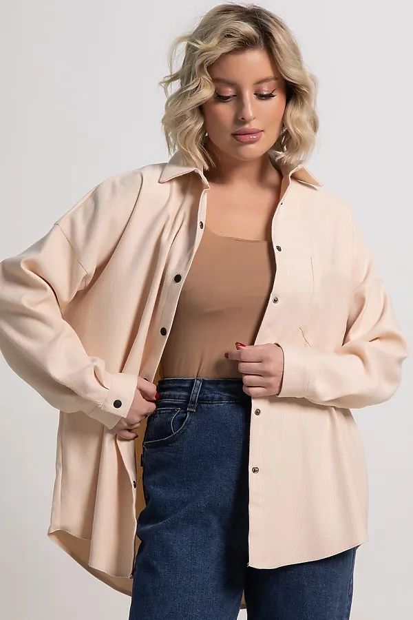 Рубашка Загадочная девушка LADY TAIGA, бежевая - фото 2