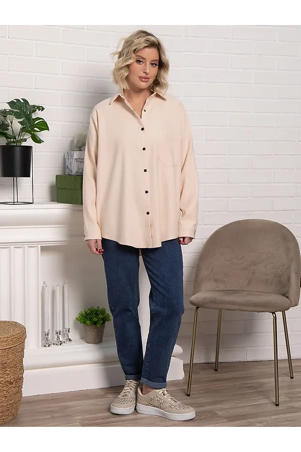 Рубашка Загадочная девушка LADY TAIGA, бежевая - фото 2