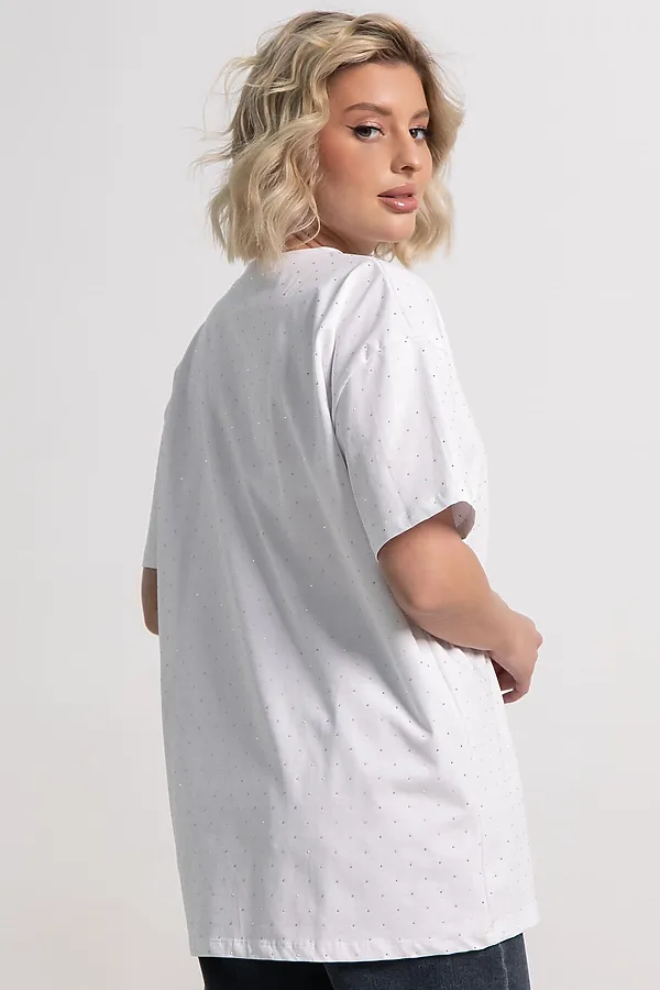 Футболка Ия LADY TAIGA, белая/стразы - фото 2