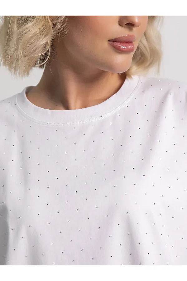 Футболка Ия LADY TAIGA, белая/стразы - фото 2