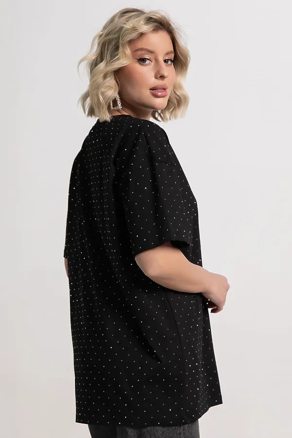 Футболка Ия LADY TAIGA, черная/стразы - фото 2