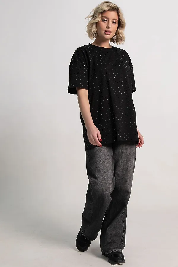 Футболка Ия LADY TAIGA, черная/стразы - фото 2