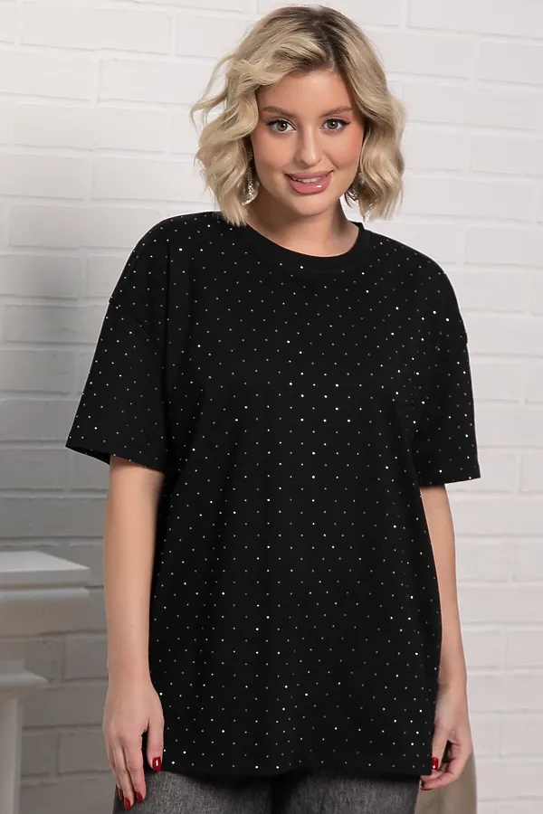 Футболка Ия LADY TAIGA, черная/стразы - фото 2