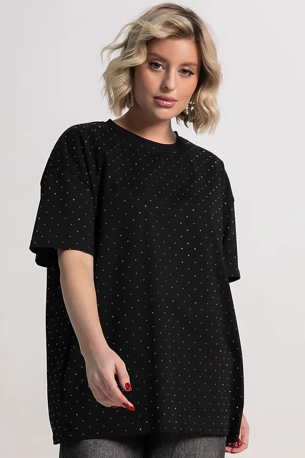 Футболка Ия LADY TAIGA, черная/стразы - фото 2
