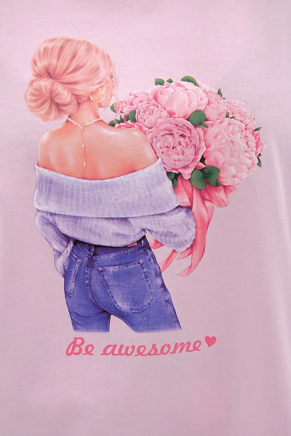 Пижама с брюками Букет НАТАЛИ, розовый - фото 2