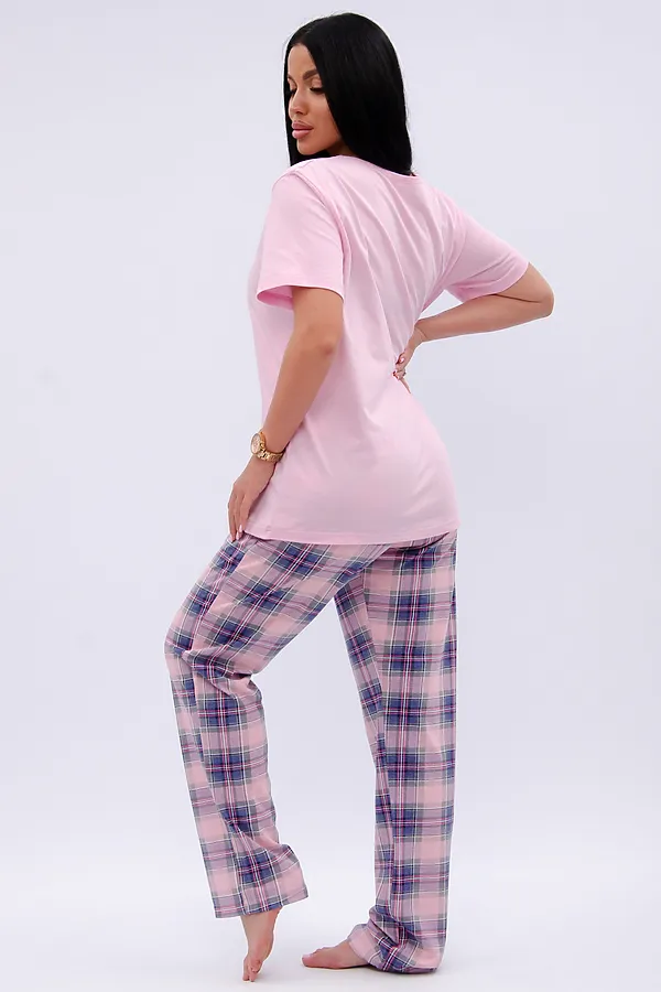 Пижама с брюками Букет НАТАЛИ, розовый - фото 2