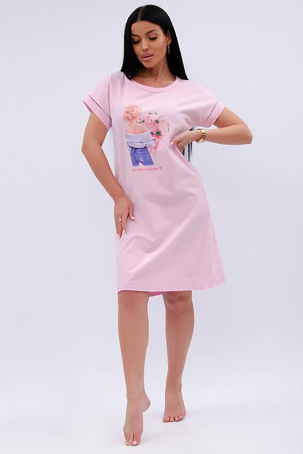Сорочка Пионы НАТАЛИ, розовый - фото 2
