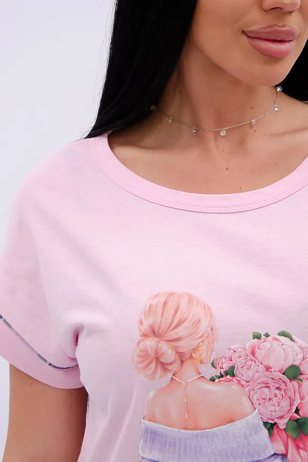 Сорочка Пионы НАТАЛИ, розовый - фото 2