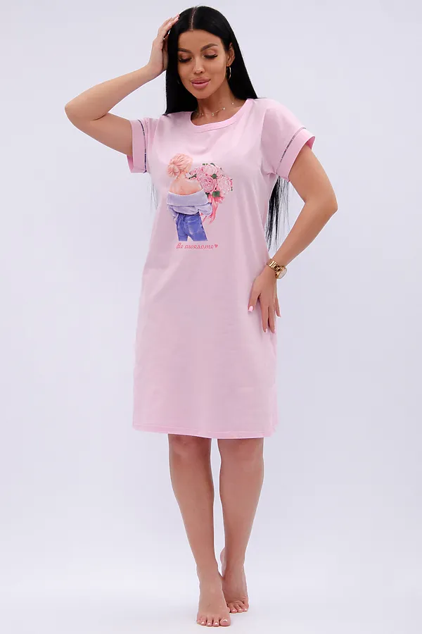 Сорочка Пионы НАТАЛИ, розовый - фото 2