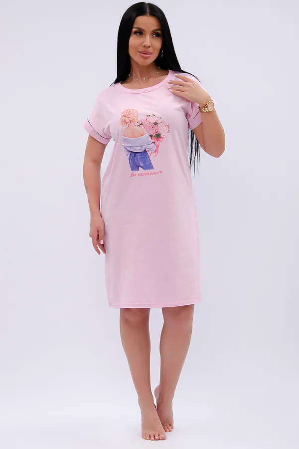 Сорочка Пионы НАТАЛИ, розовый - фото 2