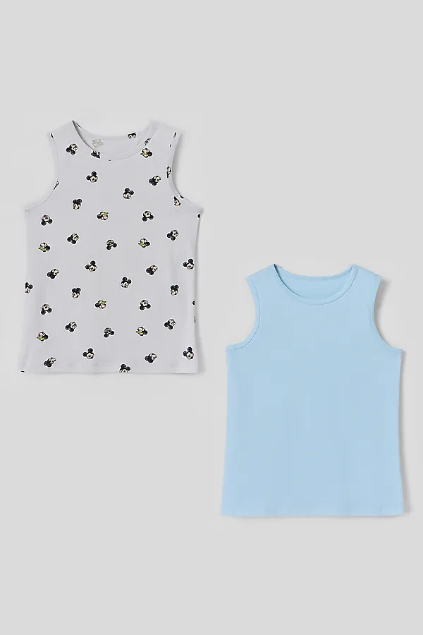 Майка  для мальчиков (2шт) MARK FORMELLE, мышата на дымке +голубое небо - фото 2