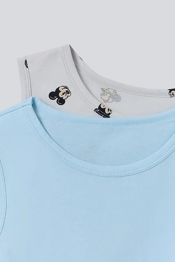 Майка  для мальчиков (2шт) MARK FORMELLE, мышата на дымке +голубое небо - фото 2