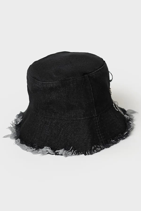 Панама текстильная джинсовая для девочек PLAYTODAY, черный - фото 2