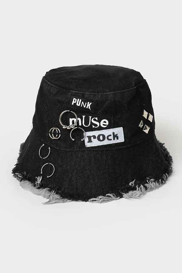 Панама текстильная джинсовая для девочек PLAYTODAY, черный - фото 2