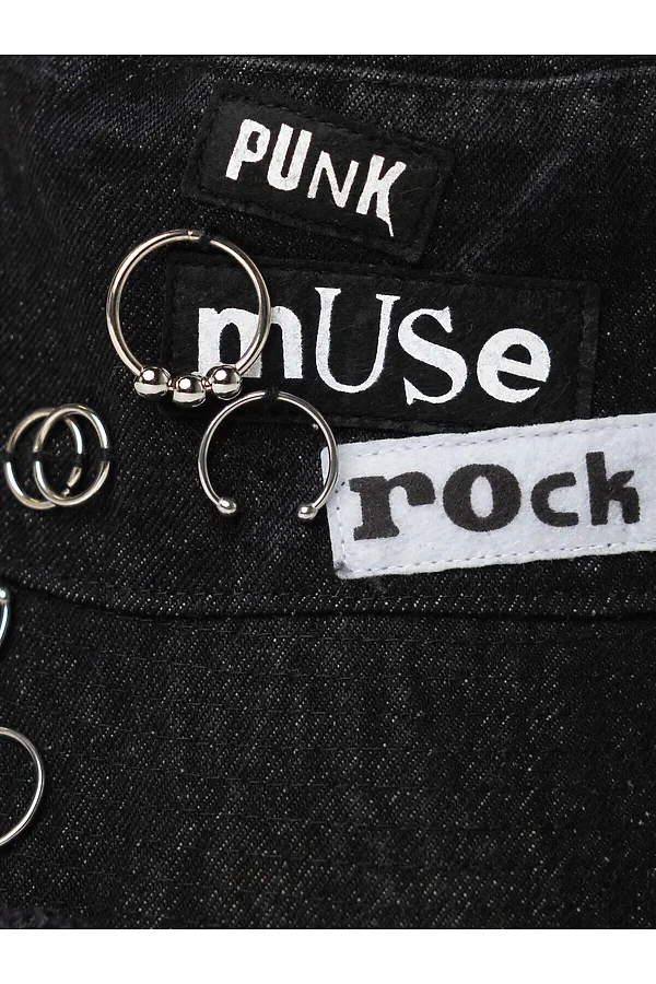 Панама текстильная джинсовая для девочек PLAYTODAY, черный - фото 2