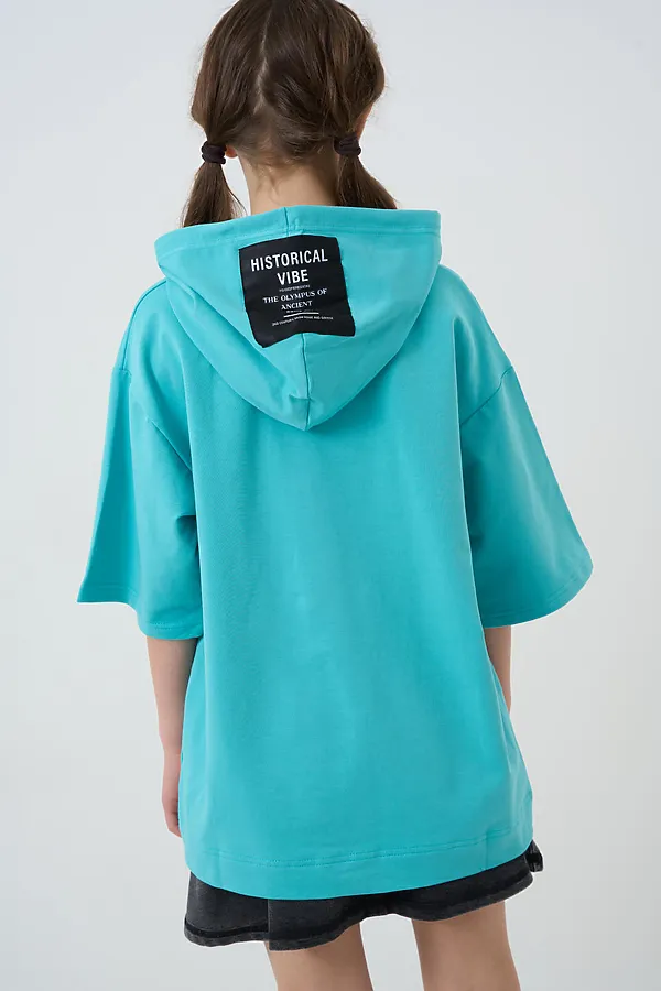 Толстовка трикотажная для девочек PLAYTODAY, голубой - фото 2