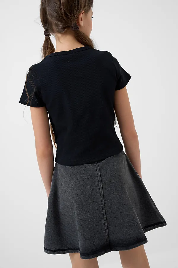 Юбка трикотажная для девочек PLAYTODAY, темно-серый - фото 2