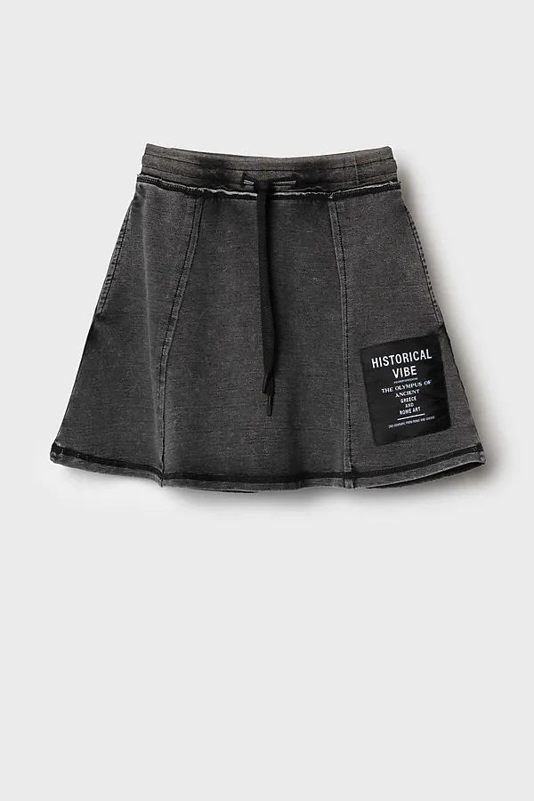 Юбка трикотажная для девочек PLAYTODAY, темно-серый - фото 2