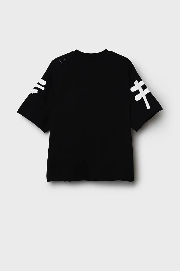 Фуфайка трикотажная для мальчиков (футболка) PLAYTODAY, черный - фото 2