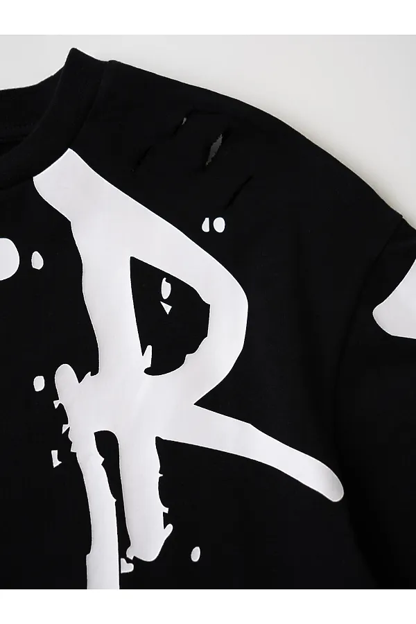 Фуфайка трикотажная для мальчиков (футболка) PLAYTODAY, черный - фото 2