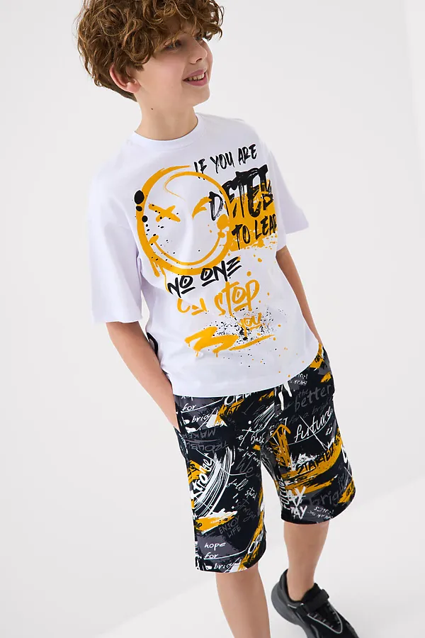 Фуфайка трикотажная для мальчиков (футболка) PLAYTODAY, белый - фото 2