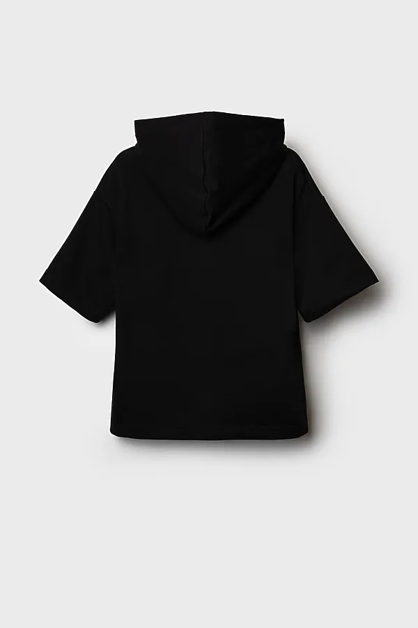 Джемпер трикотажный для мальчиков (футболка с капюшоном) PLAYTODAY, черный - фото 2